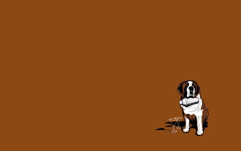 dog with cocktail shaker