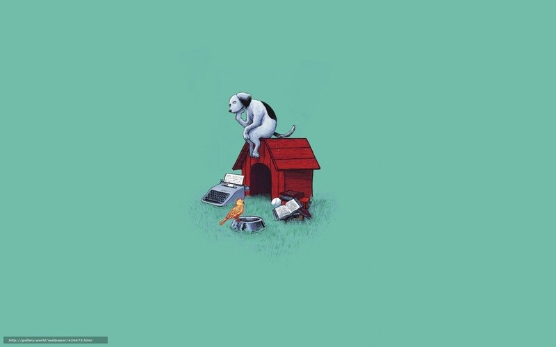 dog with typewriter