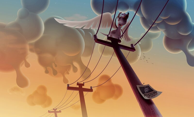 Dog with Wings on Pole