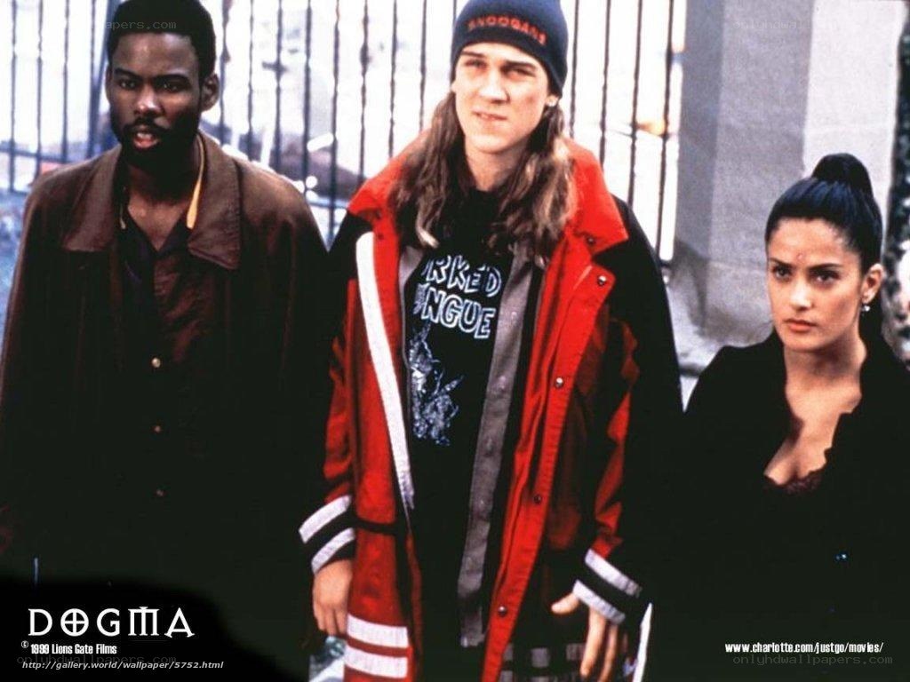 Dogma movie scene with three characters
