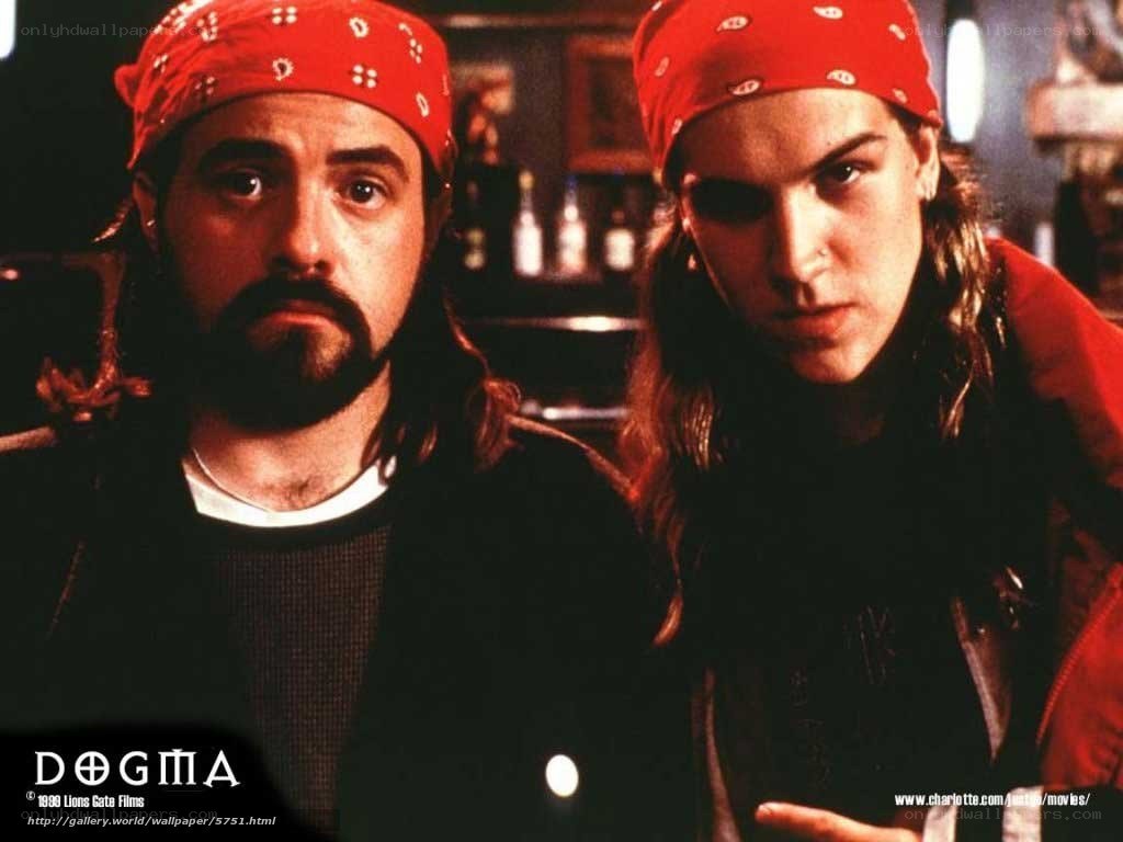 Dogma movie still with two characters