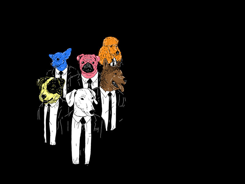dogs in suits illustration