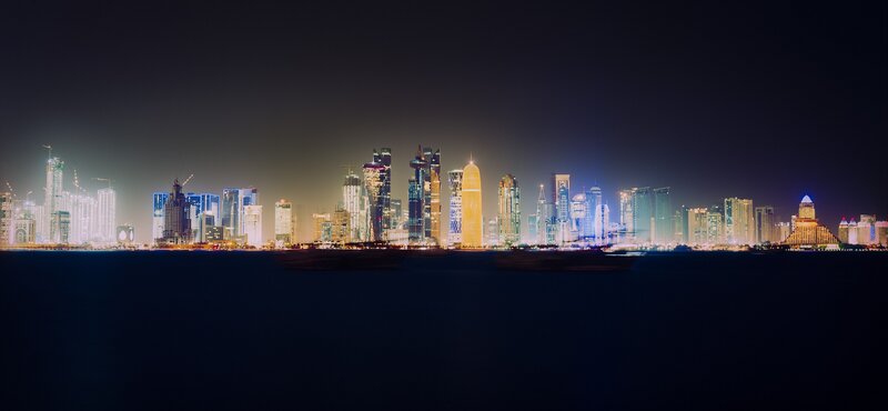 Doha skyline at night