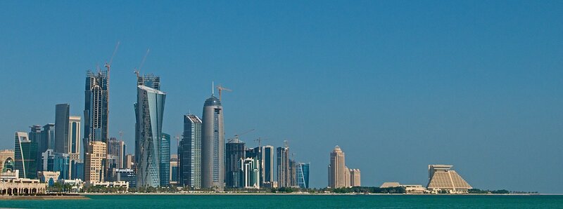 Doha skyline with skyscrapers