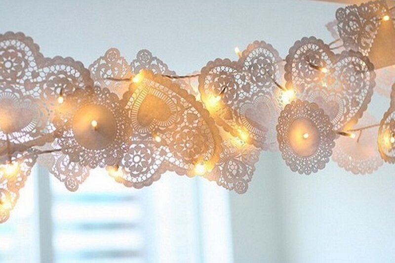 Doily Garland with Lights