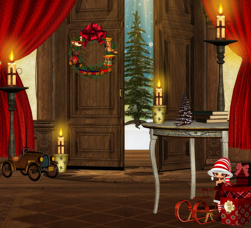 Doll in a Christmas Room