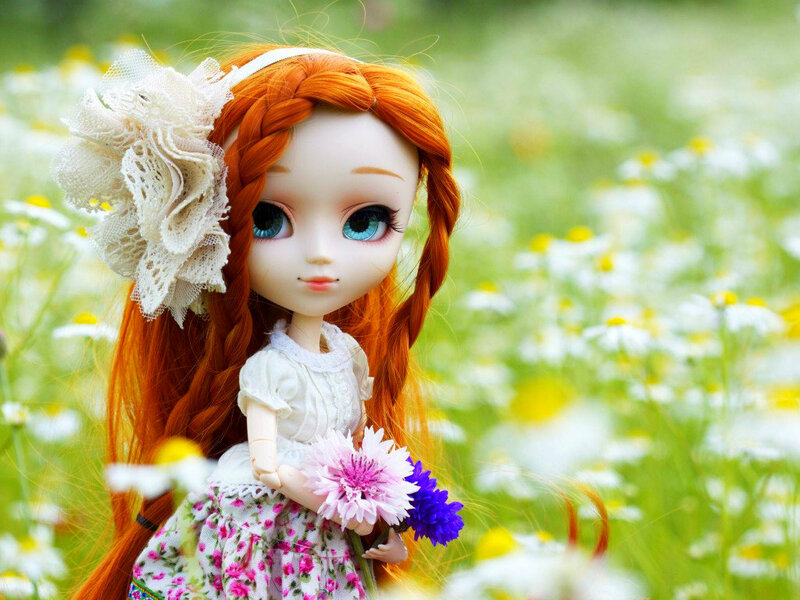 Doll in a Flower Field — Red