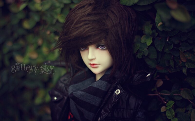 doll in a leafy setting