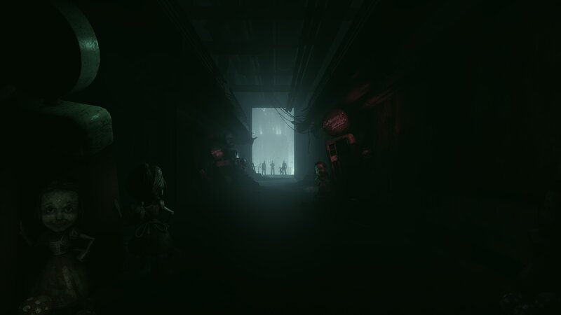 Doll in Dark Corridor