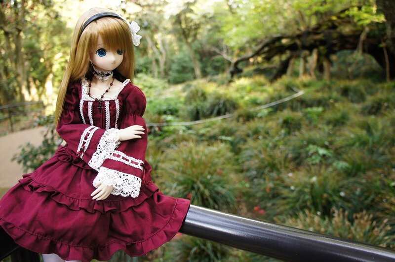 doll in forest setting