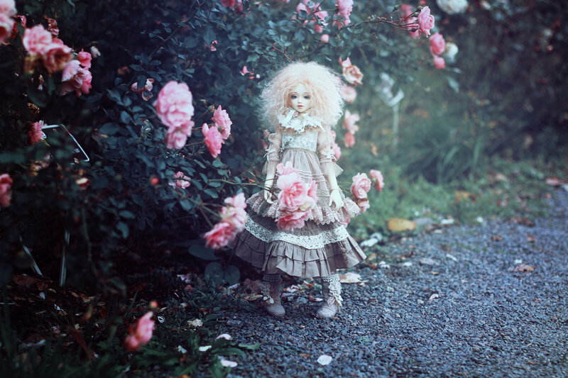 Doll in Garden — Pink, Serene