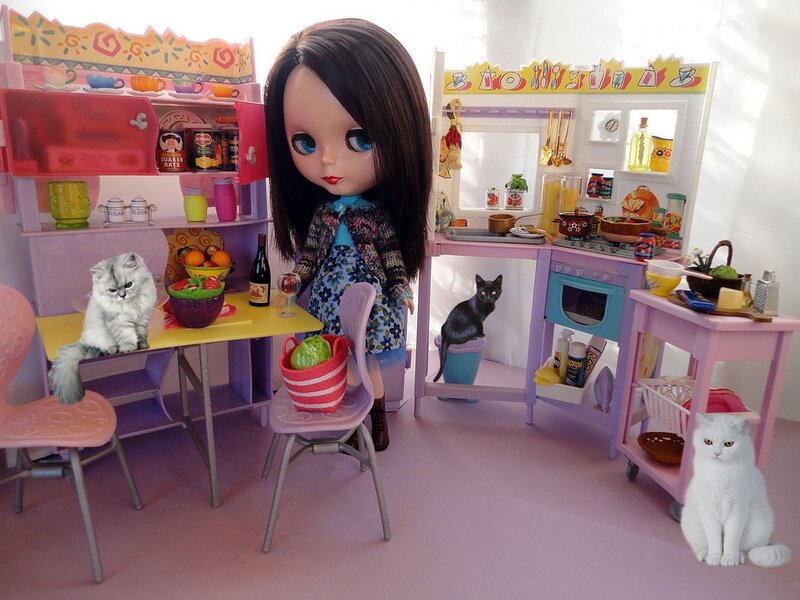 Doll in Kitchen Playset