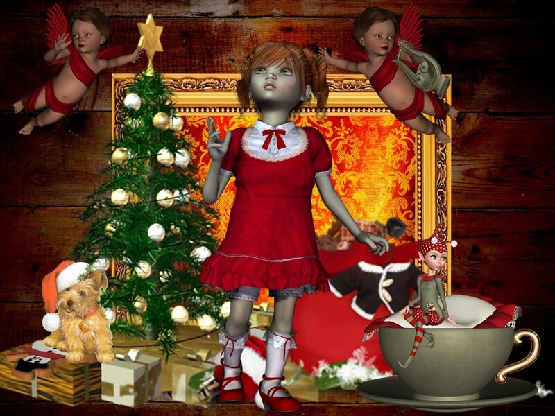 Doll in Red Dress — Festive