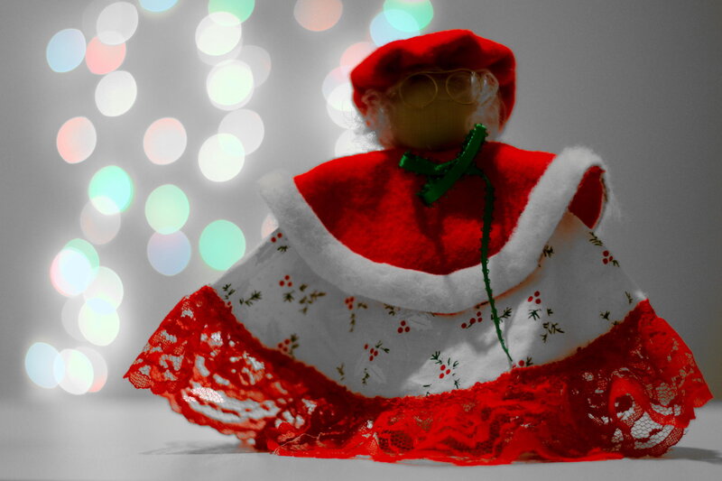 Doll in Red Dress — Festive, Winter