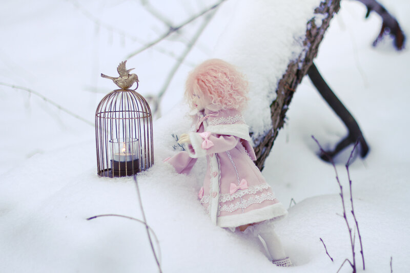 Doll in Snow — White, Serene