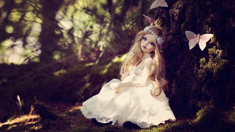 Doll in White Dress — Serene, Afternoon, Photograph