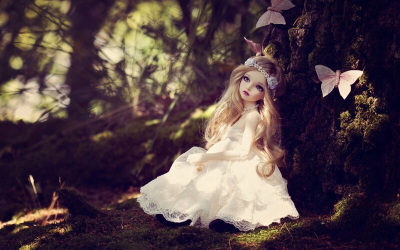 Doll in White Dress — Serene, Afternoon