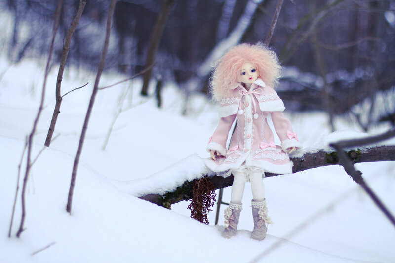 Doll in Winter Coat — White