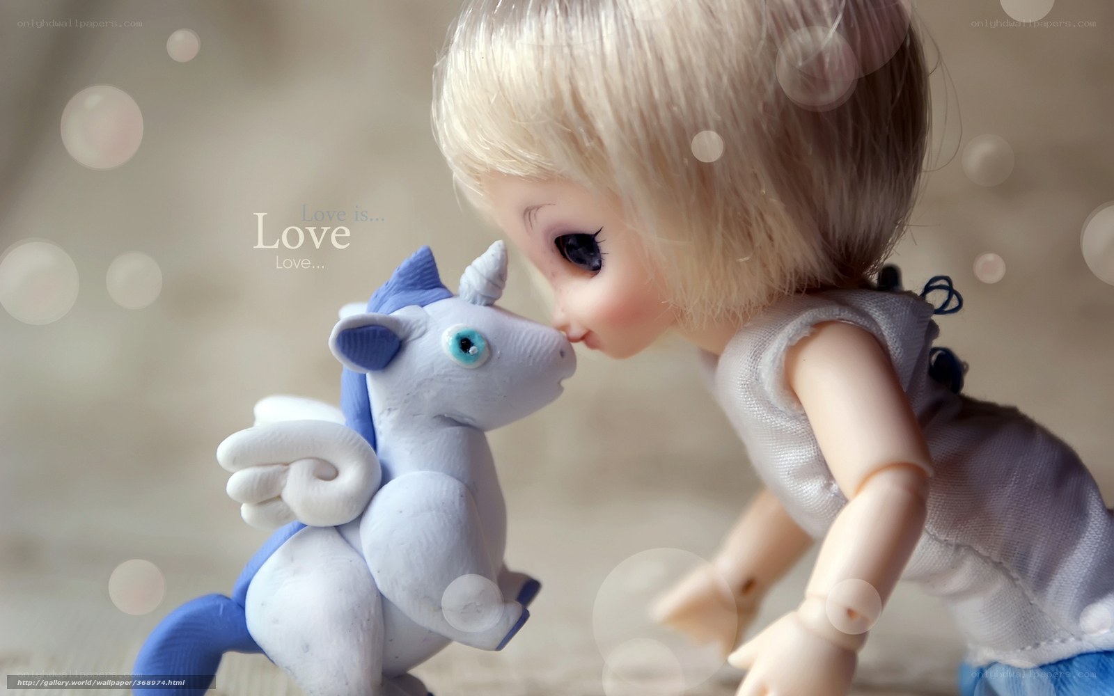 doll kissing unicorn toy
