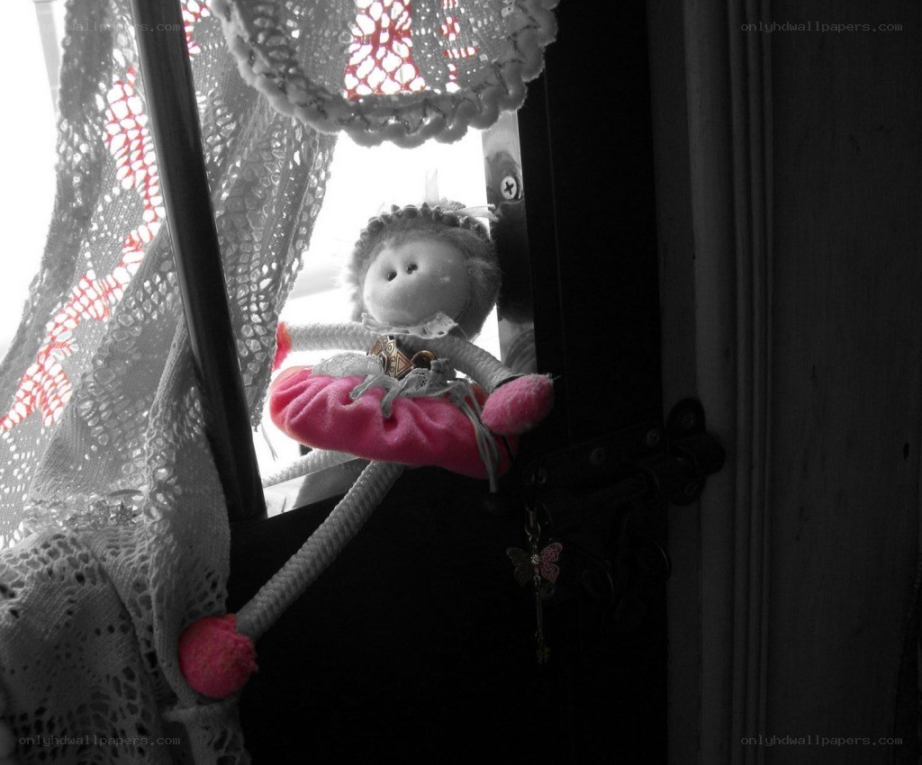 doll on a door handle