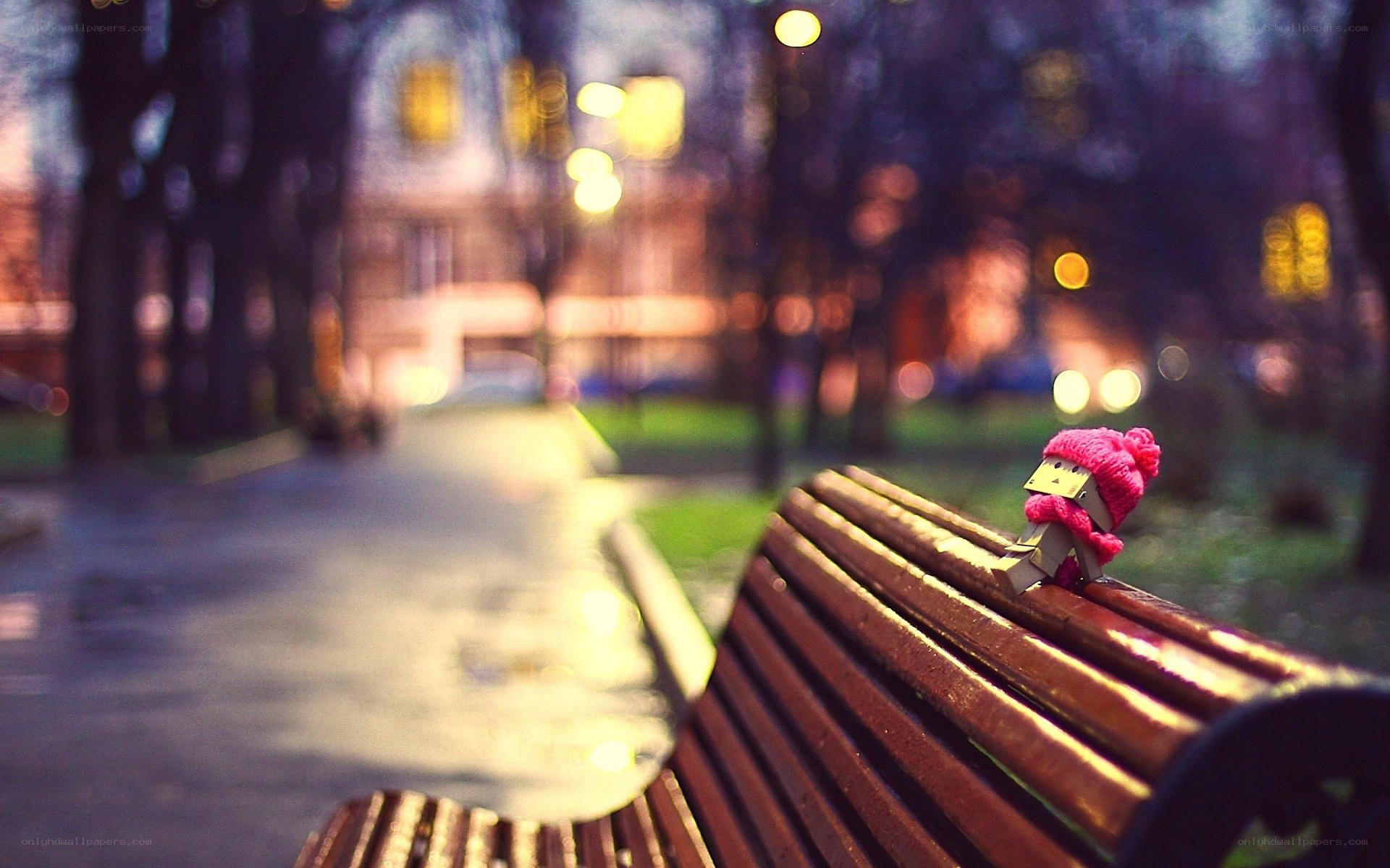doll on a park bench