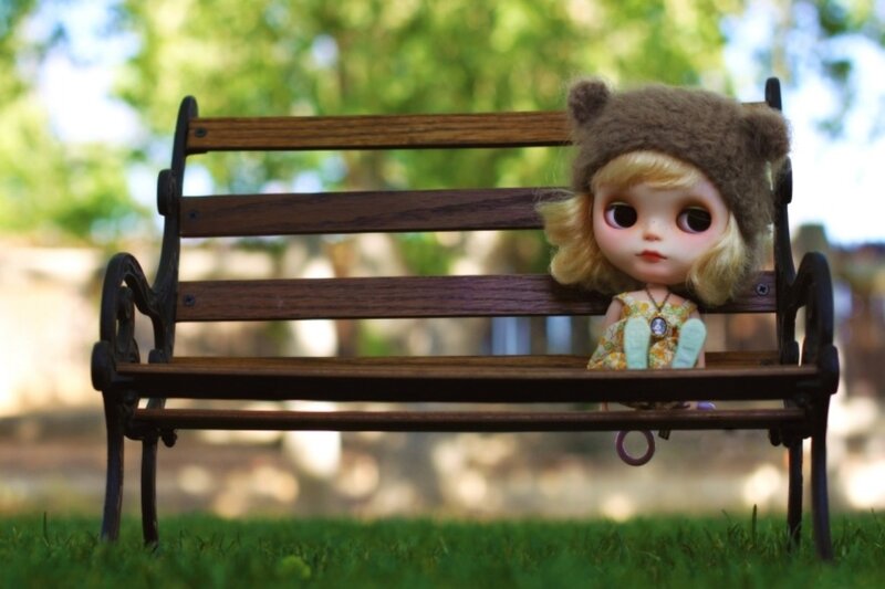 Doll on a Park Bench — Green