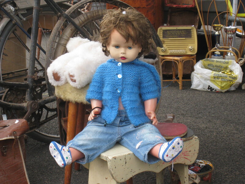 Doll on a Stool — Blue