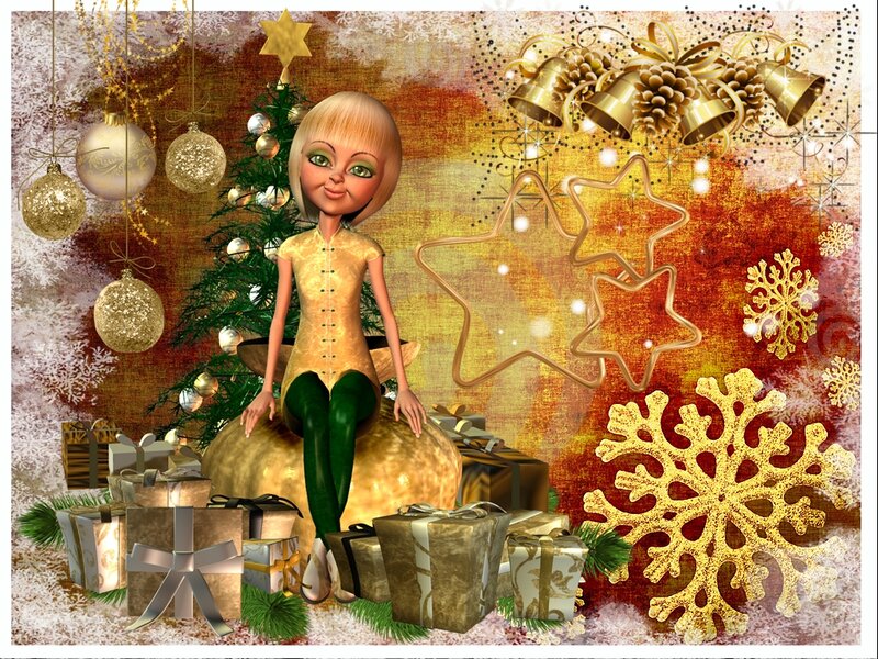 Doll on Gift Box