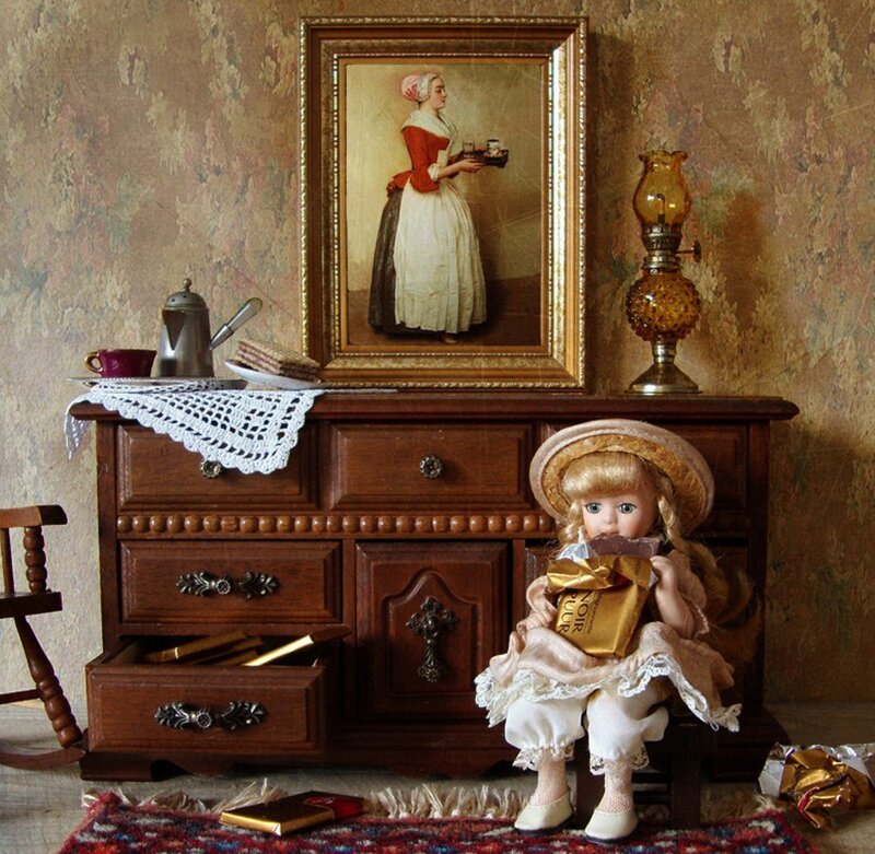 Doll Sitting on Rug