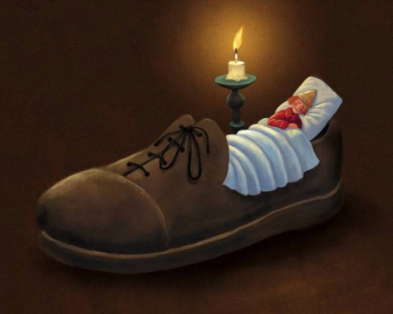 Doll Sleeping in Shoe