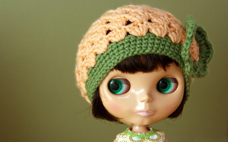 Doll Wearing Crocheted Hat