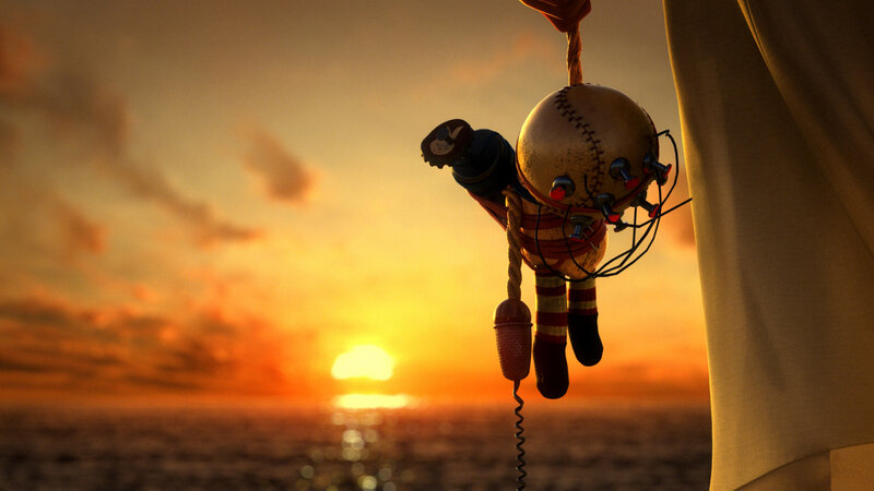 Doll with Baseball Head — Orange, Dramatic, Sunset