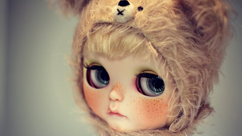 doll with bear hat