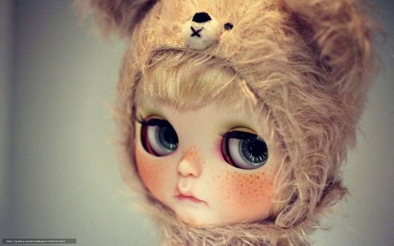 doll with bear hat