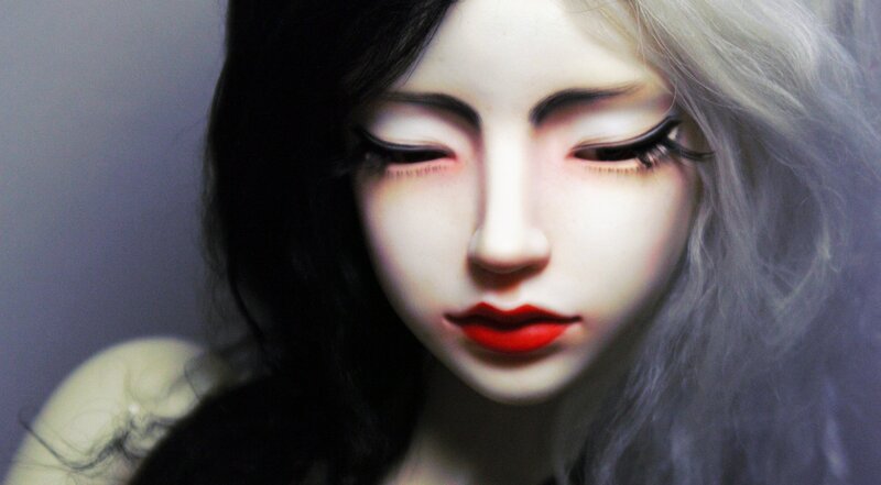 Doll with Black and White Hair