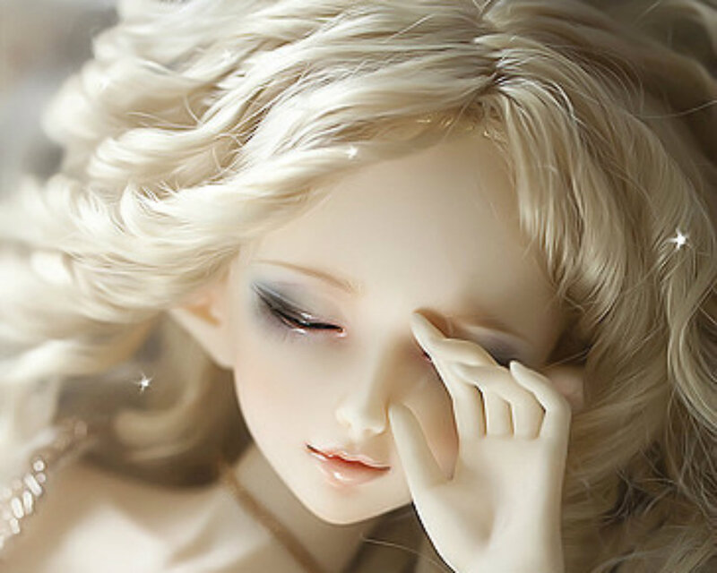 Doll with Blonde Hair — White, Serene