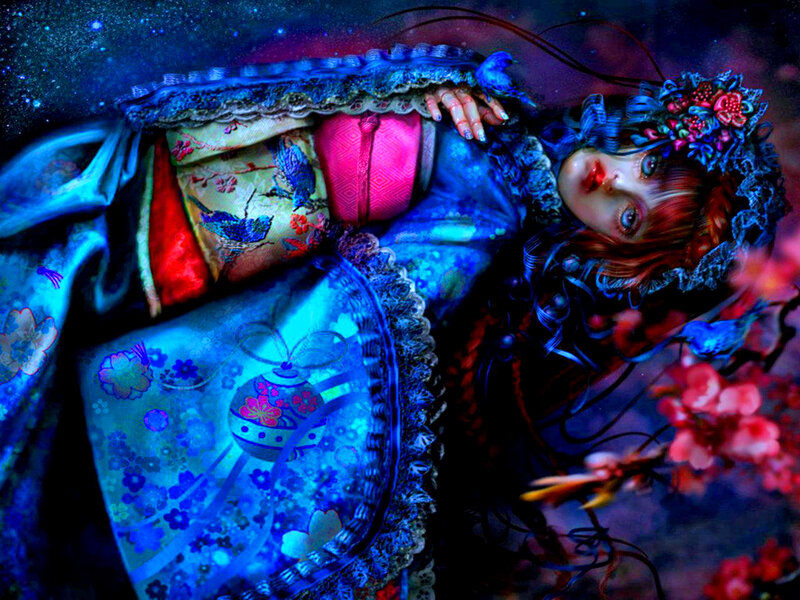 Doll with Blue Birds