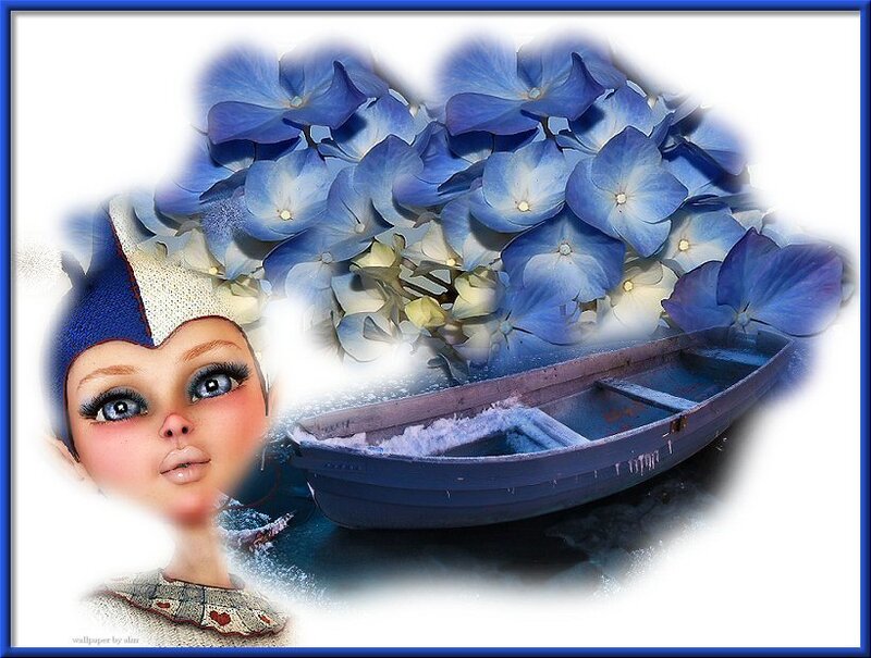 Doll with Blue Flowers