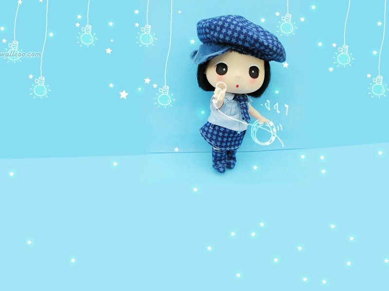 Doll with Blue Hat — Playful