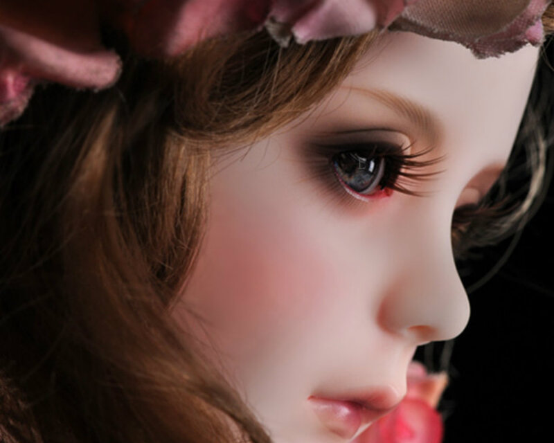 Doll with Brown Hair — Pink