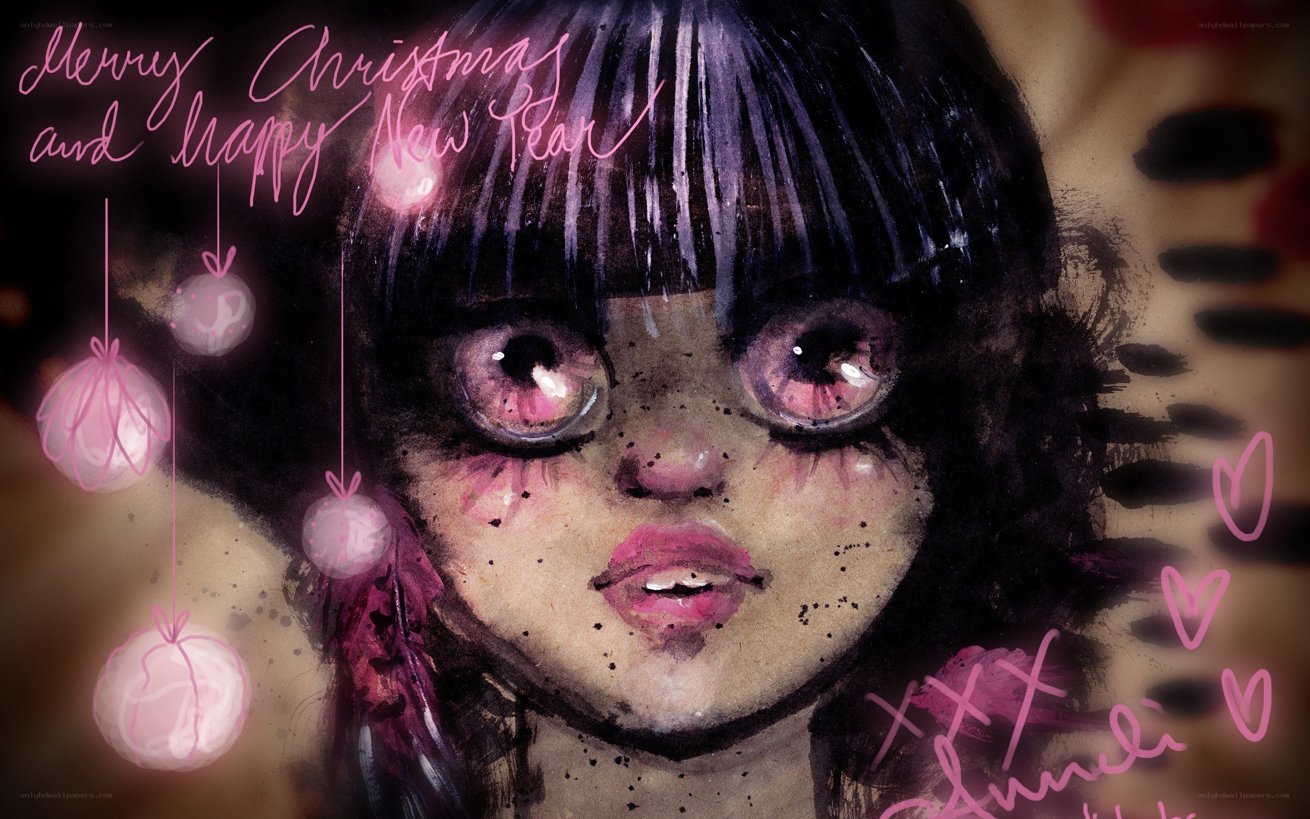 doll with christmas ornaments