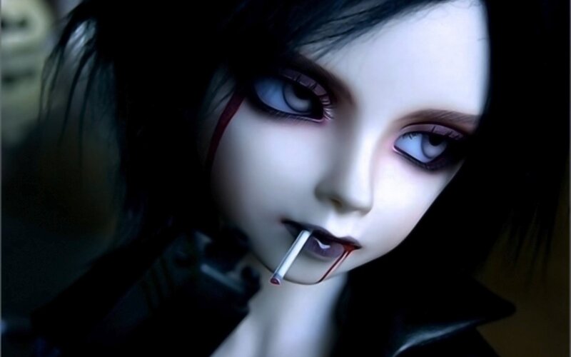 Doll with Cigarette — Black