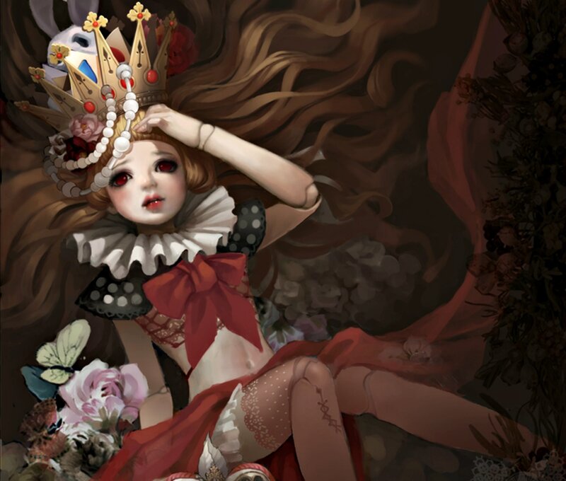 Doll with Crown and Red Eyes