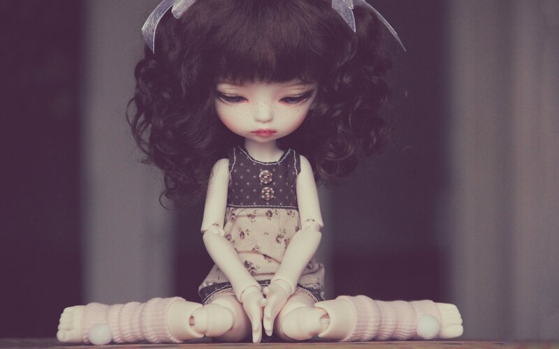 Doll with Curly Hair — Purple