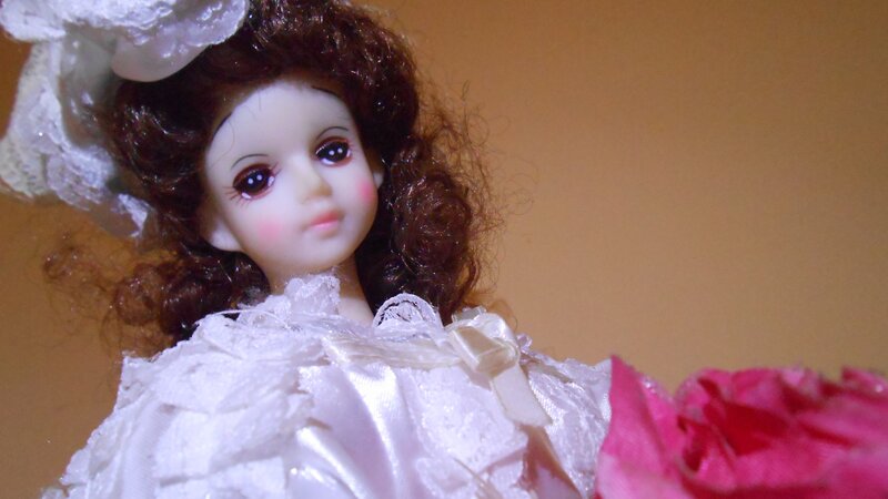 Doll with Curly Hair — White