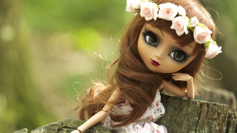 Doll with Flower Crown — Brown, Serene, Afternoon