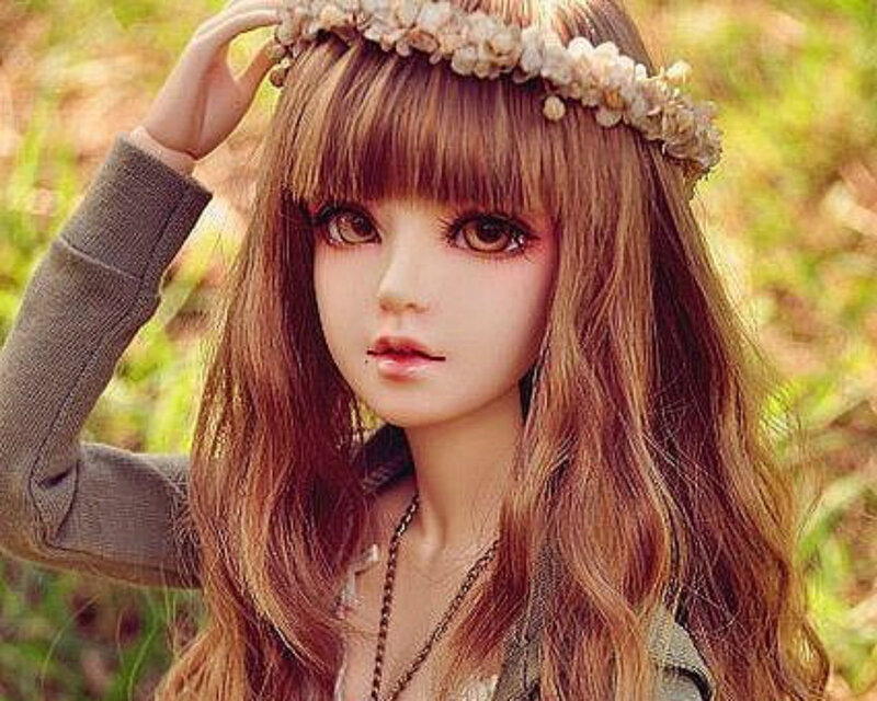 Doll with Flower Crown — Brown, Serene