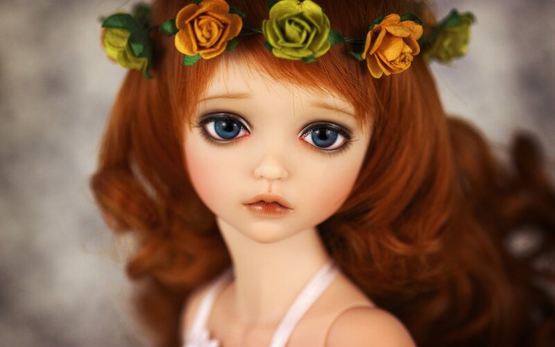 Doll with Flower Crown — Brown