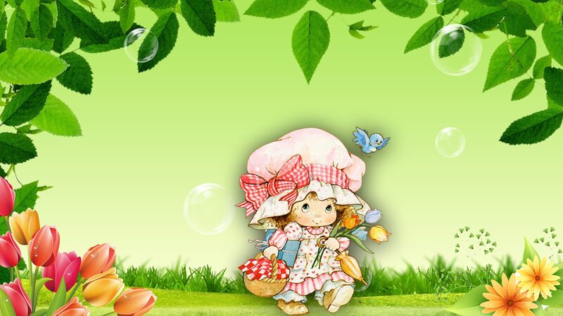 Doll with Flowers — Green