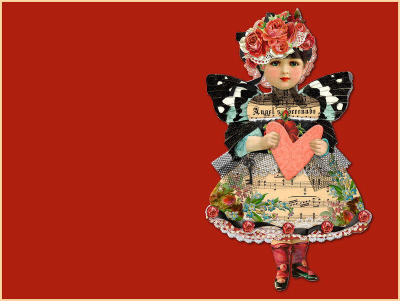 Doll with Heart and Wings — Red